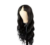 Beau Perruque de cheveux humains ondulés de densité 250, sans colle, avec partie en V, noire naturelle, Clip en deux, for femmes(22inches)