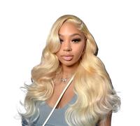 Beau Perruques de cheveux humains ondulés blonds 13x6, perruques avant en dentelle Hd, densité 250, pré-épilées for femmes(32inches)