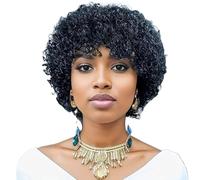 Beau Petite perruque courte bou noire for femme, naturellement moelleuse for les déplacements quotidiens
