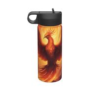 Beau phoenix Bouteille de paille en acier inoxydable pour loisirs en plein air