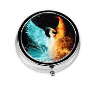 Beau Phoenix : cette petite boîte à pilules de voyage ronde à trois compartiments est parfaite pour stocker des médicaments quotidiens, des vitamines et en déplacement.