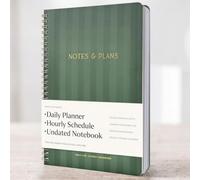 Beau planificateur quotidien et carnet avec emploi du temps - Bloc-notes esthétique à spirale pour organiser facilement vos tâches et rendez-vous - Livre élégant et fournitures scolaires ou de bureau