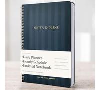 Beau planificateur quotidien et carnet avec emploi du temps - Bloc-notes esthétique à spirale pour organiser facilement vos tâches et rendez-vous - Livre élégant et fournitures scolaires ou de bureau