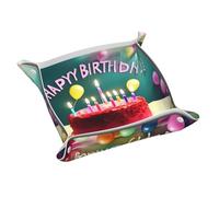 Beau plateau de rangement en cuir avec fermeture à pression - Double face en PVC pour clés, bijoux, bureau et coiffeuse