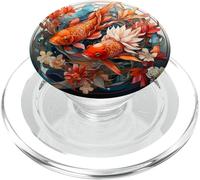 Beau Poisson Koi vitrail Japonais PopSockets PopGrip pour MagSafe