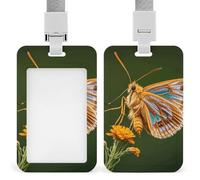 Beau porte-badge en forme d'ailes de mites avec cordon amovible, étanche pour bureau, lieu de travail