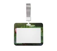 Beau porte-badge en forme de fleur avec lanière - Étui horizontal en plastique avec fenêtre transparente - Protection étanche pour carte d'identité - Pour infirmières, enseignants, bureau