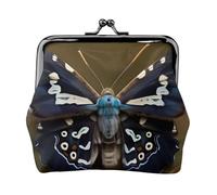 Beau porte-monnaie compact avec imprimé ailes de papillon de nuit 11,5 x 10,5 cm avec pochette étanche