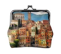 Beau porte-monnaie compact imprimé Italie 11,5 x 10,5 cm mignon mini portefeuille avec fermeture à baiser pochette étanche