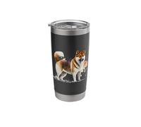 Beau portrait aquarelle Akita Gobelet isotherme en acier inoxydable double paroi