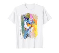Beau portrait de chat Mainecoon - Illustration abstraite - Cadeau pour animal domestique T-Shirt