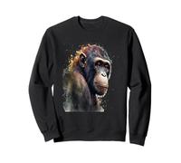 Beau Portrait de chimpanzé à l'aquarelle Sweatshirt
