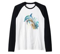 Beau Portrait de Dauphin à l'aquarelle Manche Raglan