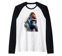 Beau Portrait de Gorille à l'aquarelle Manche Raglan
