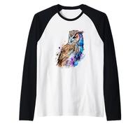 Beau Portrait de Hibou Aquarelle Manche Raglan