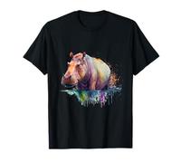 Beau Portrait d'hippopotame Aquarelle T-Shirt