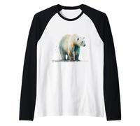 Beau Portrait d'ours Polaire à l'aquarelle Manche Raglan