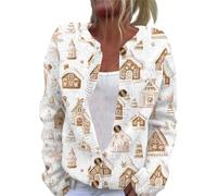 Beau Pull de Noel Femme Gros Ado Renne Veste Couple Jacquard Gilet Cardigan Chic Et Elegant Long Grande Taille Polaire Sapin Hiver Pull de Tenue Noel Femme Chic Blanc S