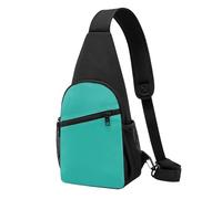 Beau sac à bandoulière décontracté en polyester durable avec plusieurs poches et porte-clés, sangle réglable pour homme et femme Vert