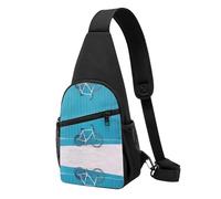 Beau sac à bandoulière décontracté pour vélo, sac de poitrine en polyester durable avec plusieurs poches et porte-clés, sangle réglable pour homme et femme