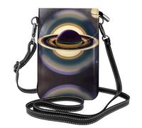 Beau sac à bandoulière en cuir à motif Saturne, étui de téléphone à rabat, adapté pour les voyages, la randonnée, le camping ou une utilisation quotidienne.