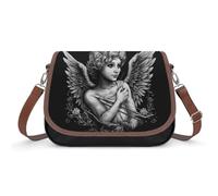 Beau sac à bandoulière en cuir pour femme, sac à main de voyage, sac fourre-tout pour un usage quotidien, Style portrait d'ange, Taille unique