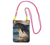 Beau sac à bandoulière en forme de dauphin pour femme et homme - Mini sac à main étanche pour téléphone portable - Petit sac à bandoulière avec sangle réglable - Pochette de voyage pour téléphone