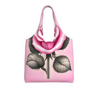 Beau sac à bandoulière en toile imprimée roses pour femme Sac fourre-tout léger