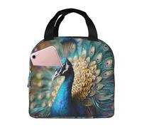 Beau sac à déjeuner isotherme en forme de paon, sac de travail, sac de rangement pour le camping