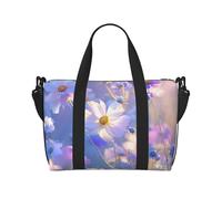 Beau sac à main imprimé fleurs Oxford sac à bandoulière décontracté sac à bandoulière sac de w nd sac de rangement grande capacité, noir, One Size