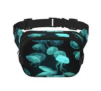 Beau sac banane carré double couche avec imprimé intégral, tissu sergé durable, sac banane multi-poches pour sports de plein air voyage