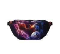 Beau sac banane de course à pied imprimé galaxie, sac banane décontracté léger avec sangle réglable