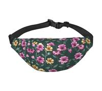 Beau sac banane de voyage à fleurs violettes, adapté pour le sport, la course, le cyclisme, les voyages, la pêche pour garçons, grand sac banane