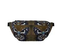 Beau sac banane imprimé ailes de papillon avec sangle réglable pour voyage, course à pied, randonnée