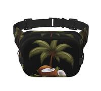 Beau sac banane imprimé cocotiers multifonctions, sac à bandoulière tendance unisexe, sac de rangement de sport de voyage