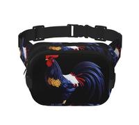 Beau sac banane imprimé coq multifonctionnel, sac à bandoulière tendance unisexe sac de rangement de sport de voyage