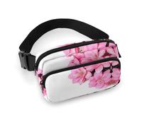 Beau sac banane imprimé fleurs pour homme et femme, grand sac de poitrine avec sangle réglable pour l'extérieur, l'entraînement, les voyages, la course décontractée, belles fleurs, 20 x 13 cm,