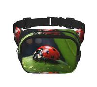 Beau sac banane imprimé Ladybug1 avec rallonge pour homme et femme, sac banane avec poches zippées, noir, One Size