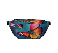 Beau sac banane imprimé papillon pour homme et femme, sac banane réglable, sac banane de voyage, sac à bandoulière pour sport, course à pied, randonnée, Noir , Taille unique, Sac à dos de