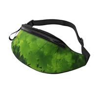 Beau sac banane personnalisé imprimé nature verte, sac à bandoulière léger et polyvalent pour les aventures quotidiennes et en plein air, Noir , Taille unique, Sac à dos décontracté