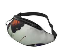 Beau sac banane personnalisé imprimé papillon, sac à bandoulière léger et polyvalent pour les aventures quotidiennes et en plein air, Noir , Taille unique, Sac à dos décontracté