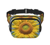 Beau sac banane tournesol pour femme - Imperméable et réglable - Sac banane tendance et décontracté - Pour la course à pied, l'entraînement, la randonnée, les voyages, noir, taille unique, Noir ,