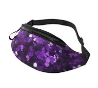 Beau sac banane violet à paillettes pour homme et femme, sac banane de sport, sac banane tendance, sac banane avec sangle réglable, grand sac à bandoulière pour voyage, randonnée