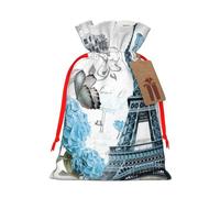 Beau sac cadeau avec poignées et étiquette, parfait pour Noël, anniversaire, mariage ou cadeau quotidien - (M)