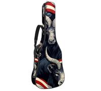Beau sac de guitare acoustique pour guitare acoustique 40/41/42 pouces étanche avec plusieurs poches, drapeau américain animaux, multicolore, 42.9x16.9x4.7 in, Sac pour guitare