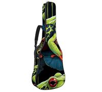 Beau sac de guitare acoustique pour guitare acoustique de 101,6/104,7 cm, imperméable avec plusieurs poches, grenouille colorée, multicolore, 42.9x16.9x4.7 in, Sac pour guitare