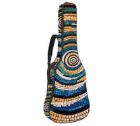 Beau sac de guitare acoustique pour guitares de 101,6 cm/104,7 cm/106,7 cm, plusieurs poches et couche de protection, motif spirale mosaïque, Multicolore #05, 42.9x16.9x4.7 in, Sac pour guitare