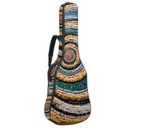 Beau sac de guitare acoustique pour guitares de 101,6 cm/104,7 cm/106,7 cm, plusieurs poches et couche de protection, motif spirale mosaïque, Multicolore #01, 42.9x16.9x4.7 in, Sac pour guitare