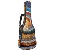 Beau sac de guitare acoustique pour guitares de 101,6 cm/104,7 cm/106,7 cm, plusieurs poches et couche de protection, motif spirale mosaïque, Multicolore #06, 42.9x16.9x4.7 in, Sac pour guitare