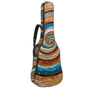 Beau sac de guitare acoustique pour guitares de 101,6 cm/104,7 cm/106,7 cm, plusieurs poches et couche de protection, motif spirale mosaïque, Multicolore #03, 42.9x16.9x4.7 in, Sac pour guitare